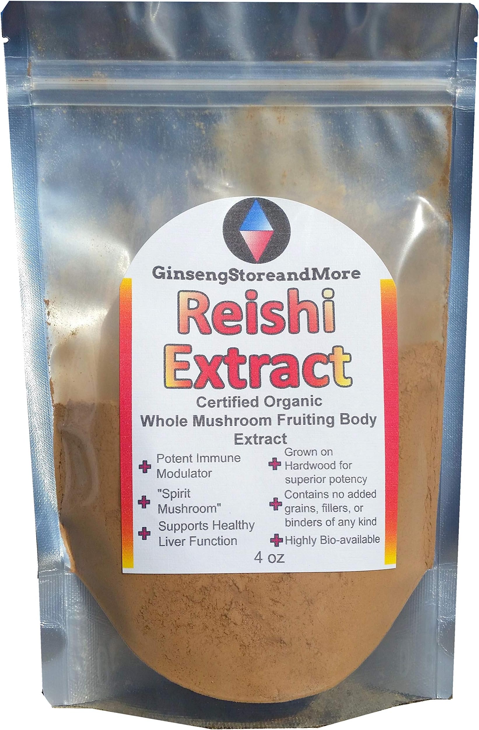 4oz Organic Red Reishi Mushroom Extracted from Real Mushroom Fruiting Bodies from Nammex | >30% Beta-Glucans | Ganoderma Lucidum, Ling Zhi ็ต่ | ฮฒ-Glucan for Energy, Immune System