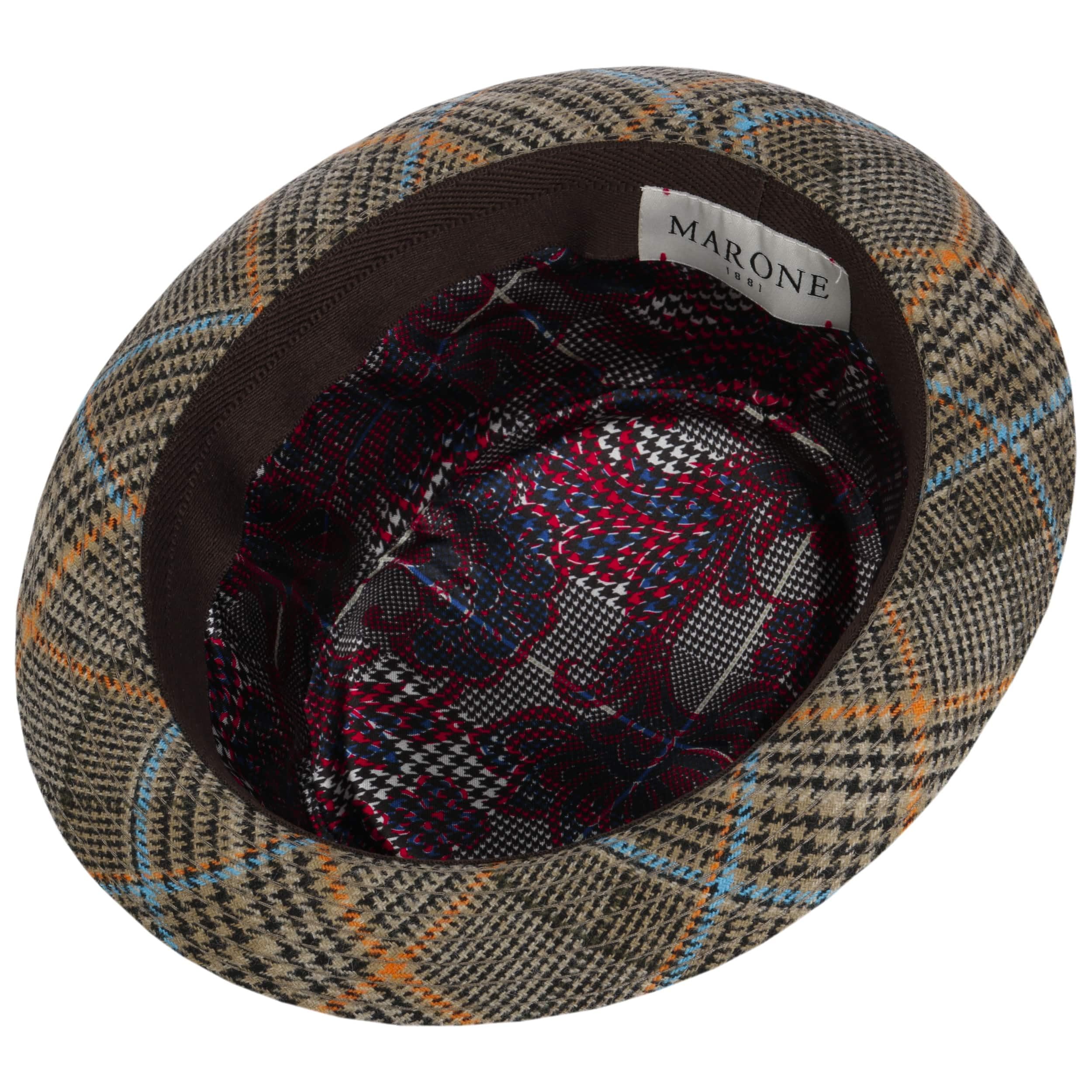 LIERYS Javio Pork-Pie-Hut Karomuster Wollhut Made in Italy Herren