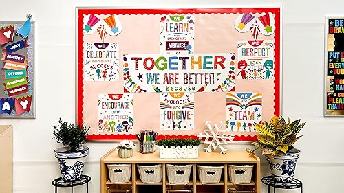 Miniatura 3 de Sproutbrite Juego de carteles decorativos y tablones de anuncios para el aula, juntos somos mejores