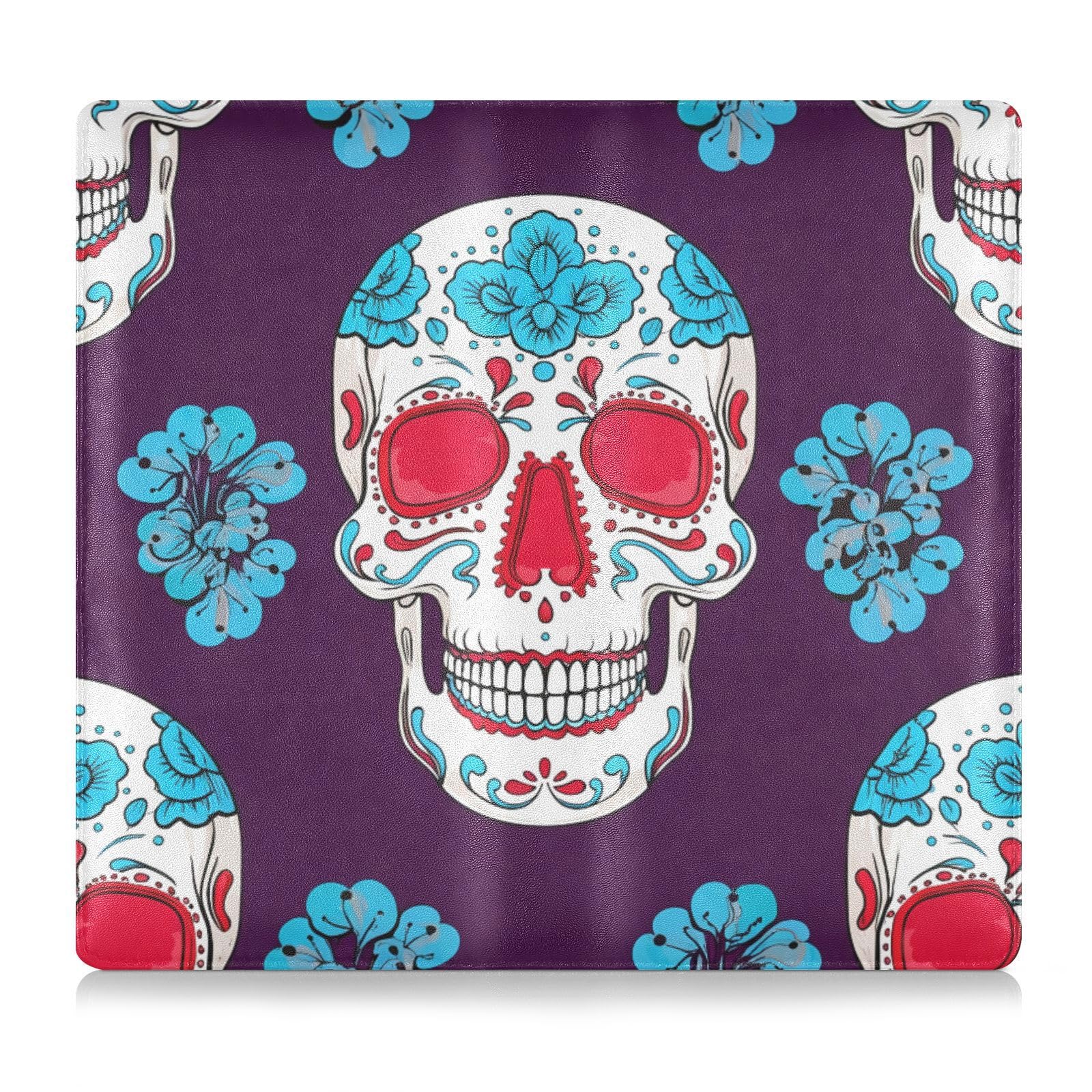 BURSTDDY Flowers and Skeletons Leather Car Registration and Insurance Holder,Registration and Insurance Card Holder Glove Box Car Organizer Car Document Holder for Cards, Driver License