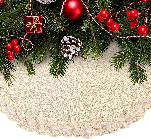 Vista 130 de Mr. Pen Christmas Tree Skirt - 48 inches, Faux Fur, White