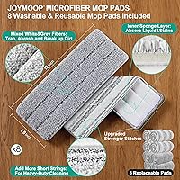 Vista 7 de JOYMOOP Juego de trapeador y cubo con escurridor, trapeadores de polvo para limpieza de pisos, limpiador de paredes con mango largo, uso húmedo
