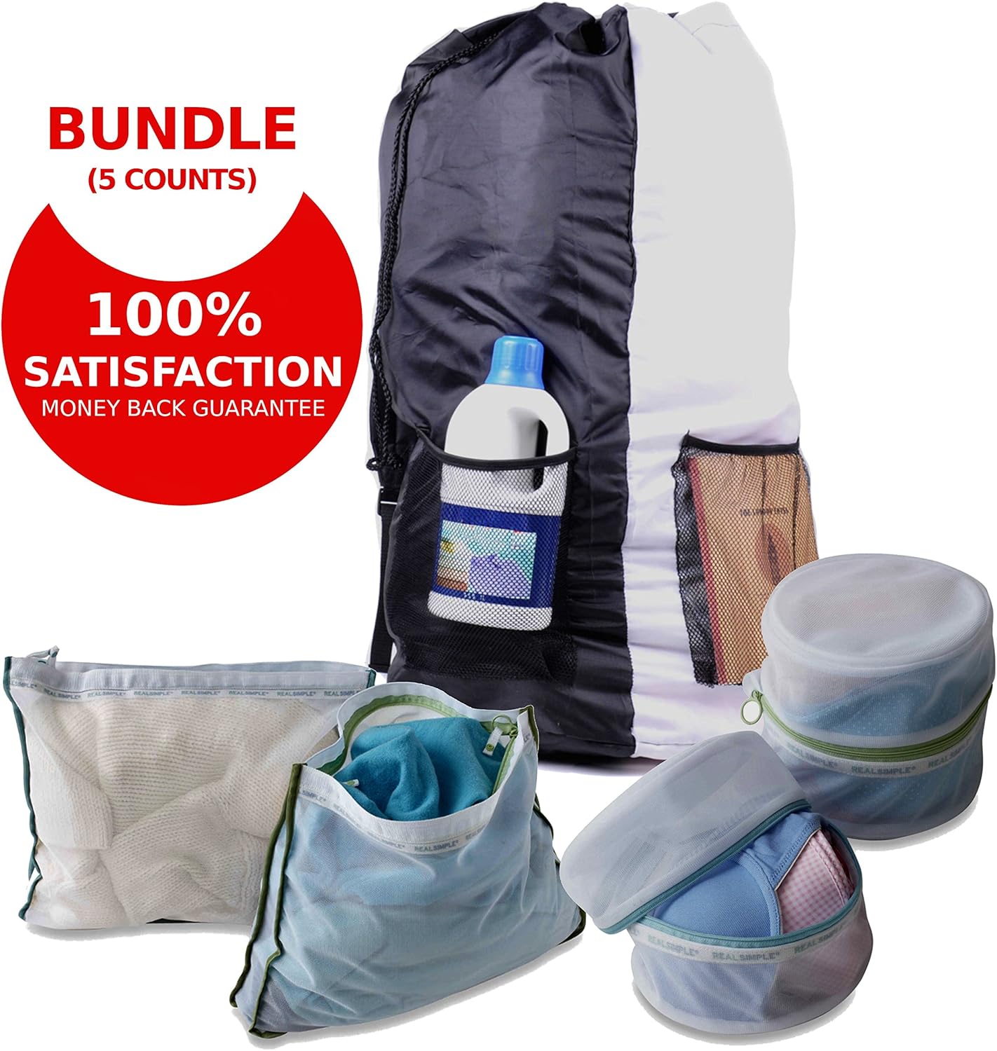 Delicates Wash Bag and Laundry Bags Bundle includes a