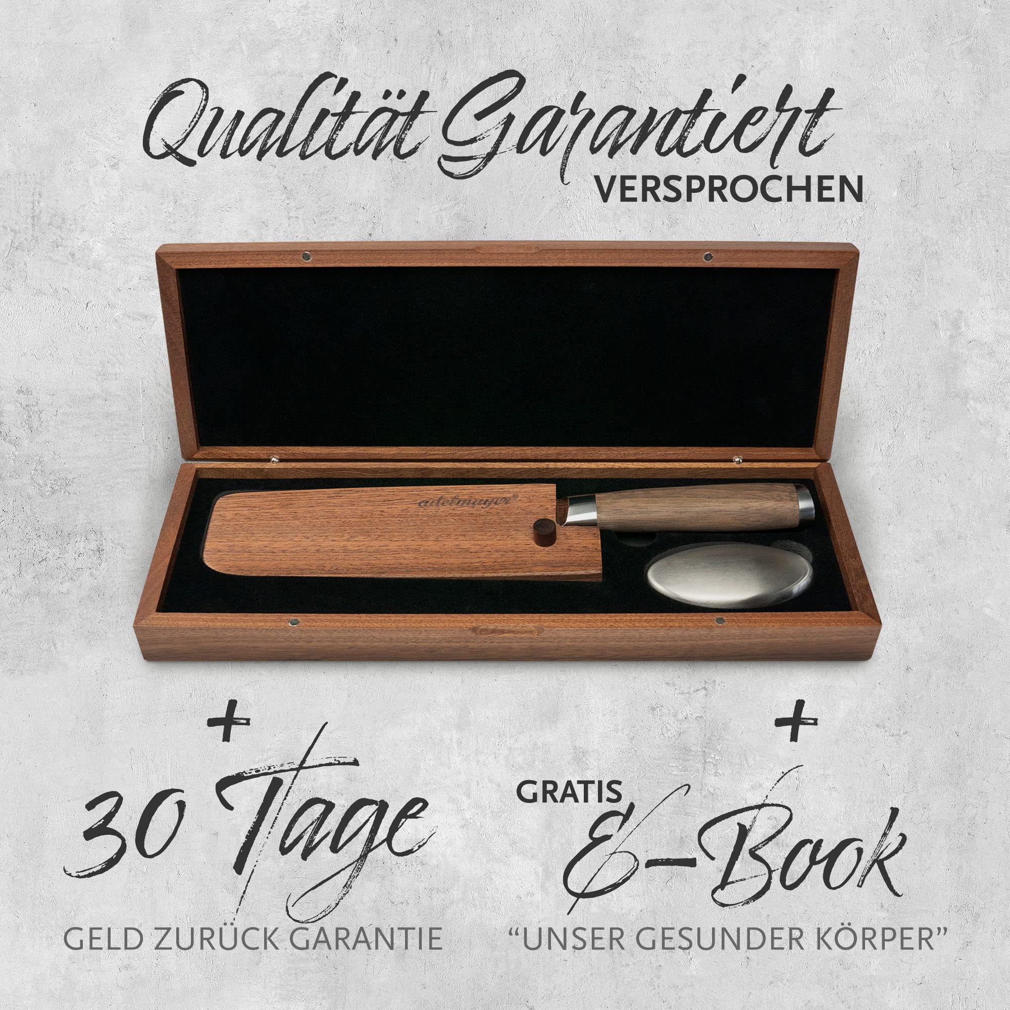 Damastmesser - Nakiri Messer scharf (Klinge: 17,5 cm) - Hackmesser aus japanischem Damast-Stahl & Walnussholz mit Geschenkbox