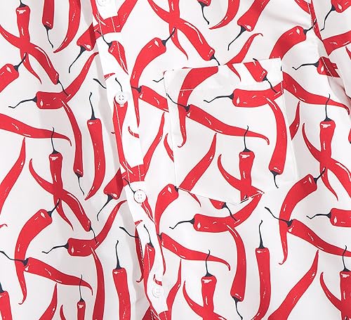 Miniatura 5 de NUTEXROL Camisa de vestir hawaiana con estampado de animales para hombre, manga corta, con botones, estilo tropical