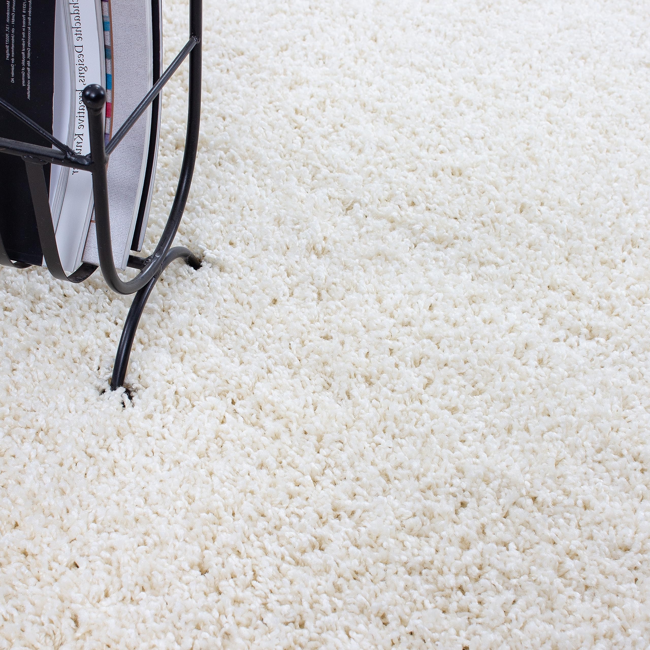HomebyHome Alfombra Salon Peludo de Pelo Largo Crema 160x230 cm - Alfombras de Habitacion Sala de Estar Modernas Suave y Esponjoso - Alfombras Dormitorio Moqueta Cocina Rectangular