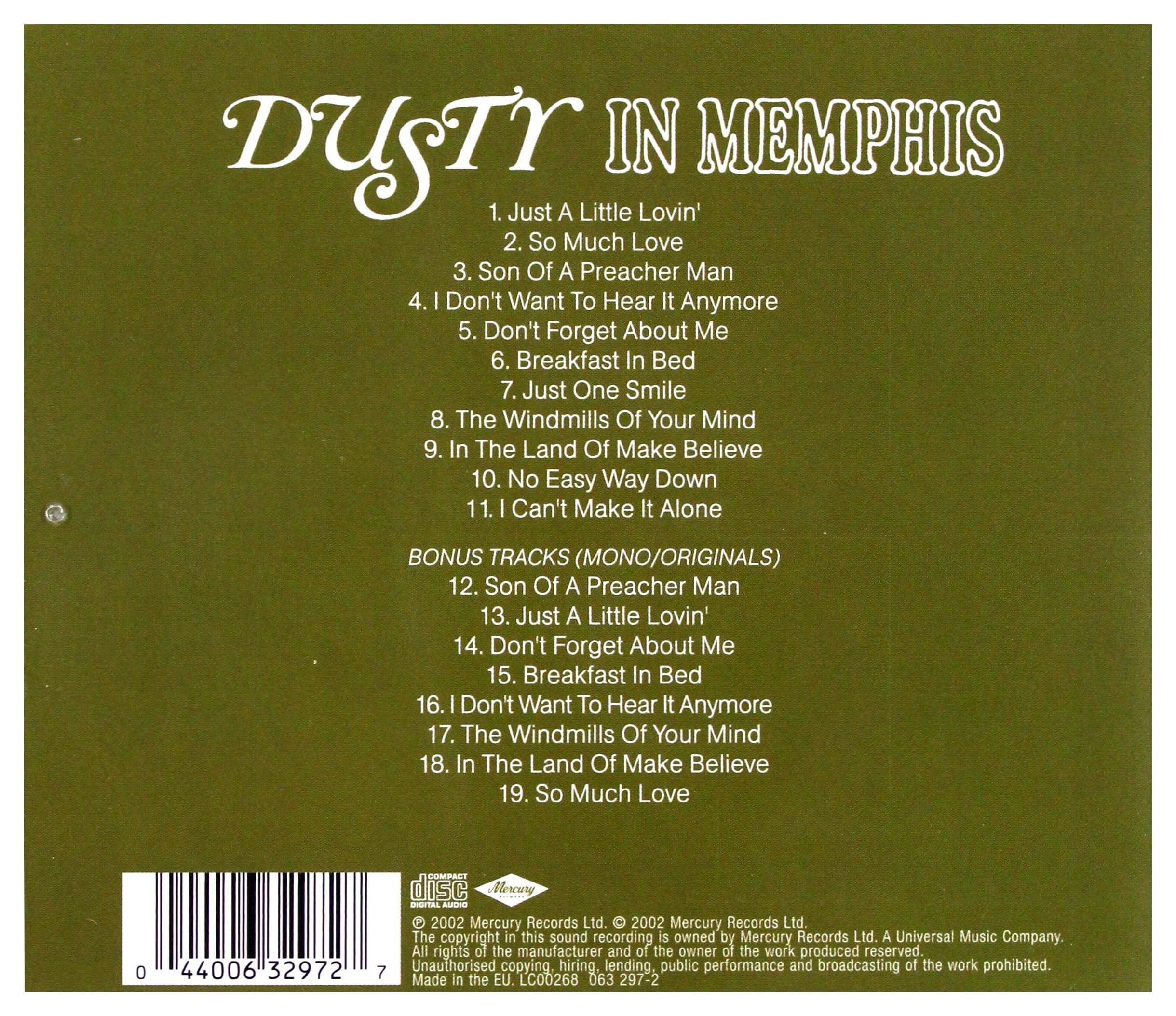Image secondaire de Dusty Springfield - Dusty in Memphis (CD Usagé)