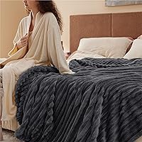 Vista 8 de Bedsure GentleSoft - Manta de forro polar gris tamaño Queen para sofá, mantas suaves y acogedoras para mujer, lindas mantas pequeñas para niñas, 90