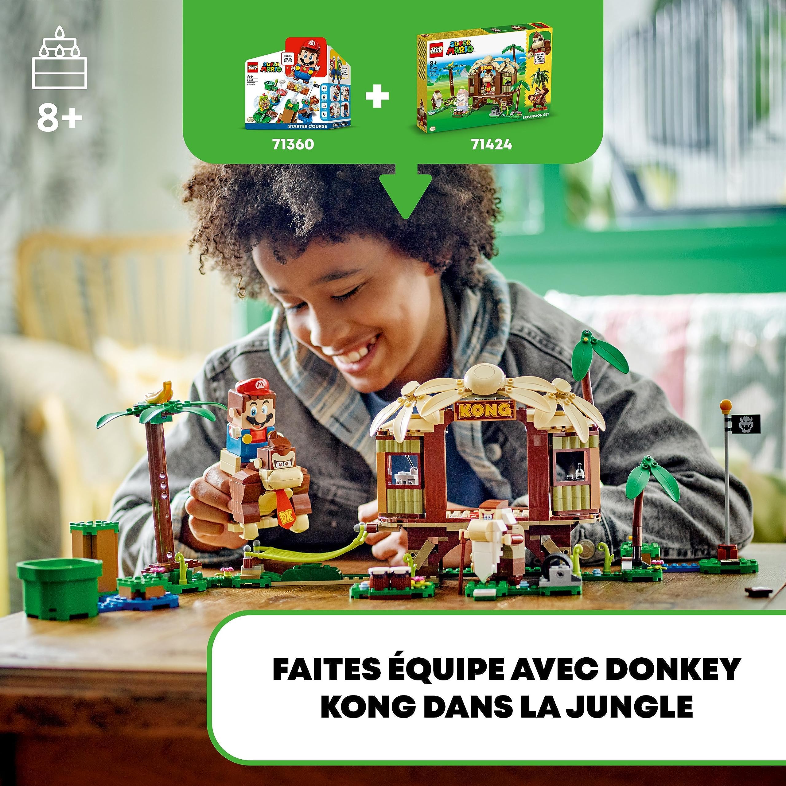 LEGO Super Mario Ensemble d'Extension La Cabane de Donkey Kong - Jeu de Construction avec 2 Personnages à Combiner avec Un Pack de Démarrage pour Enfants - Jouet Fille ou Garçon Dès 8 Ans 71424