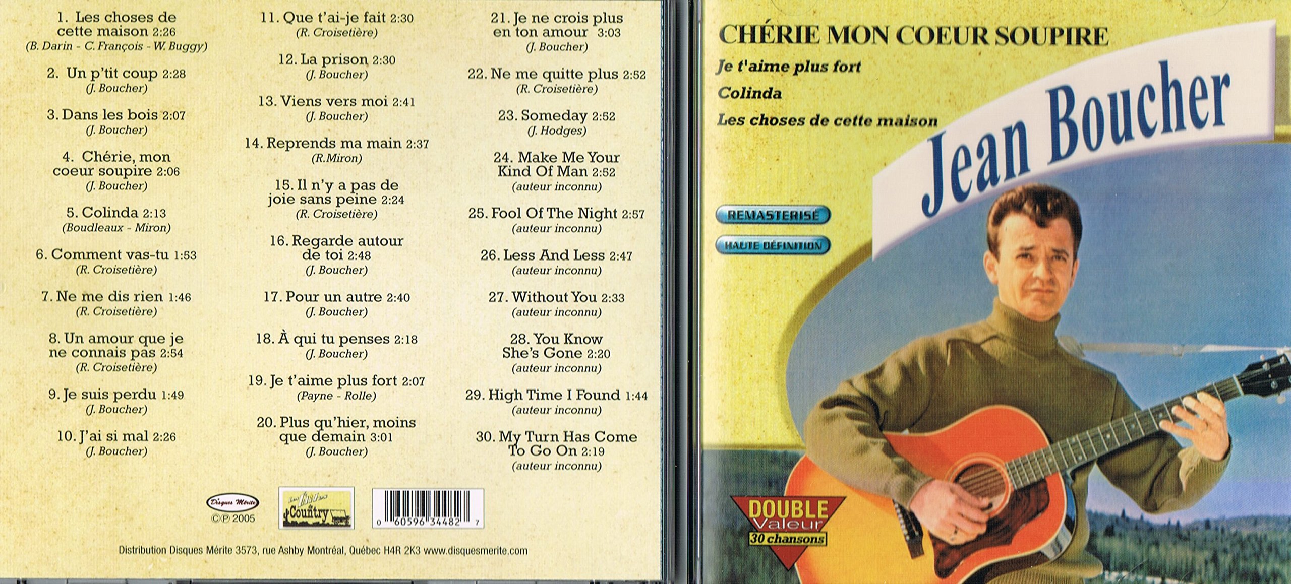 Cherie Mon Coeur Soupire [Audio CD] Boucher, Jean