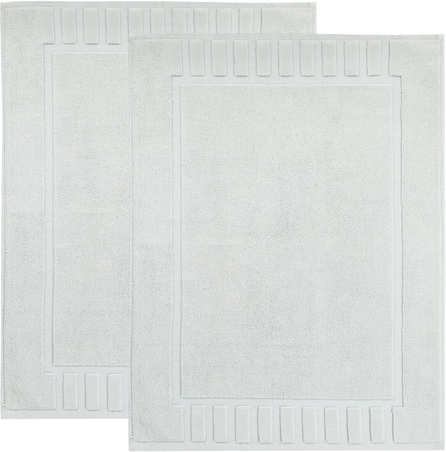 Superior 100% Cotton Bathmat Set, Bath Mats, Bathroom Decor, Shower, Bathtub Essentials, Home Accessories, Washable Rug, No Backing, Heavyweight, Leo Collection, Set of 2, 22" x 35", Aqua Marine