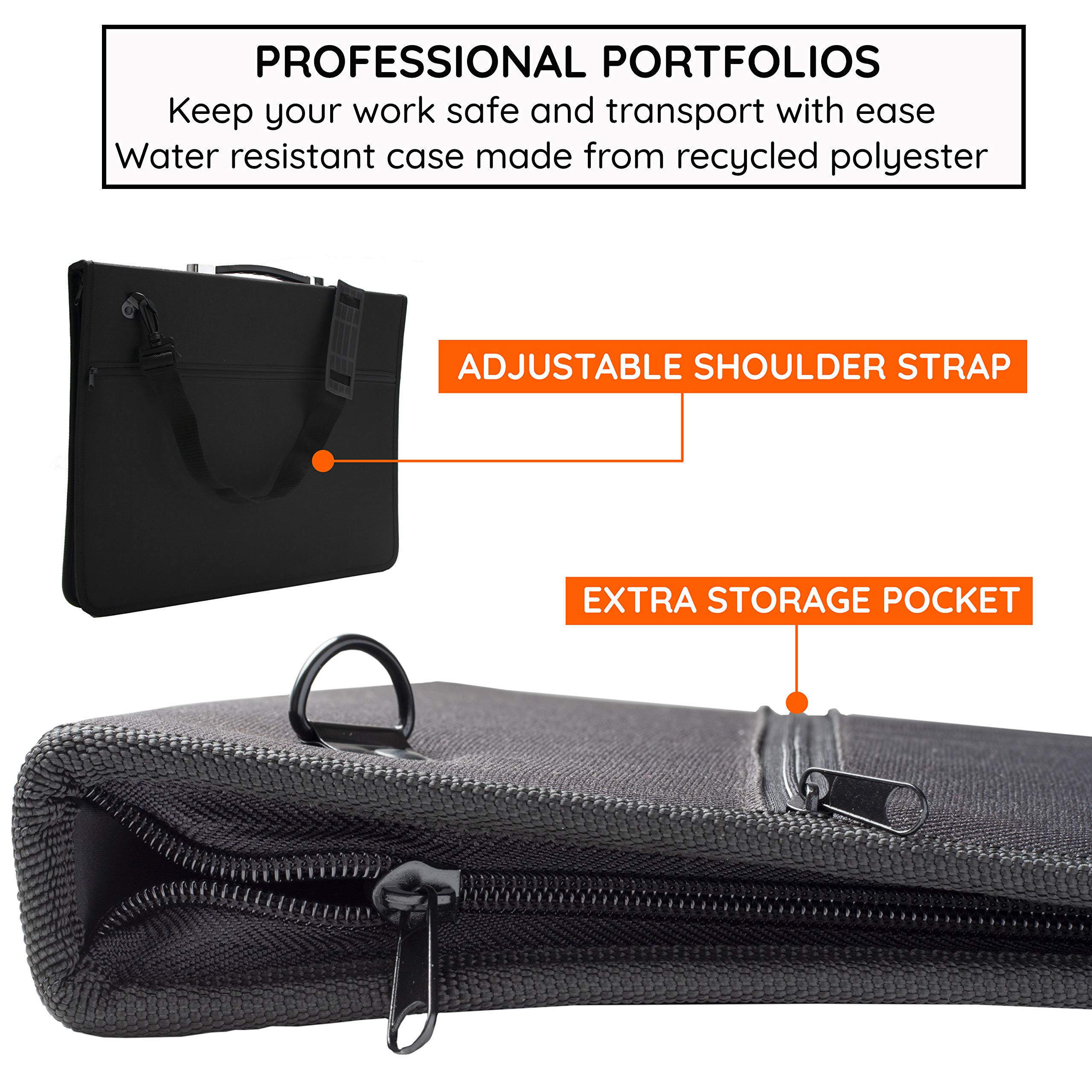 Artistik Quartz Art - Funda para portafolios de Arte – Bolsa de Almacenamiento para presentaciones, Resistente a la Intemperie, A3-18.3"x14"x1.7"