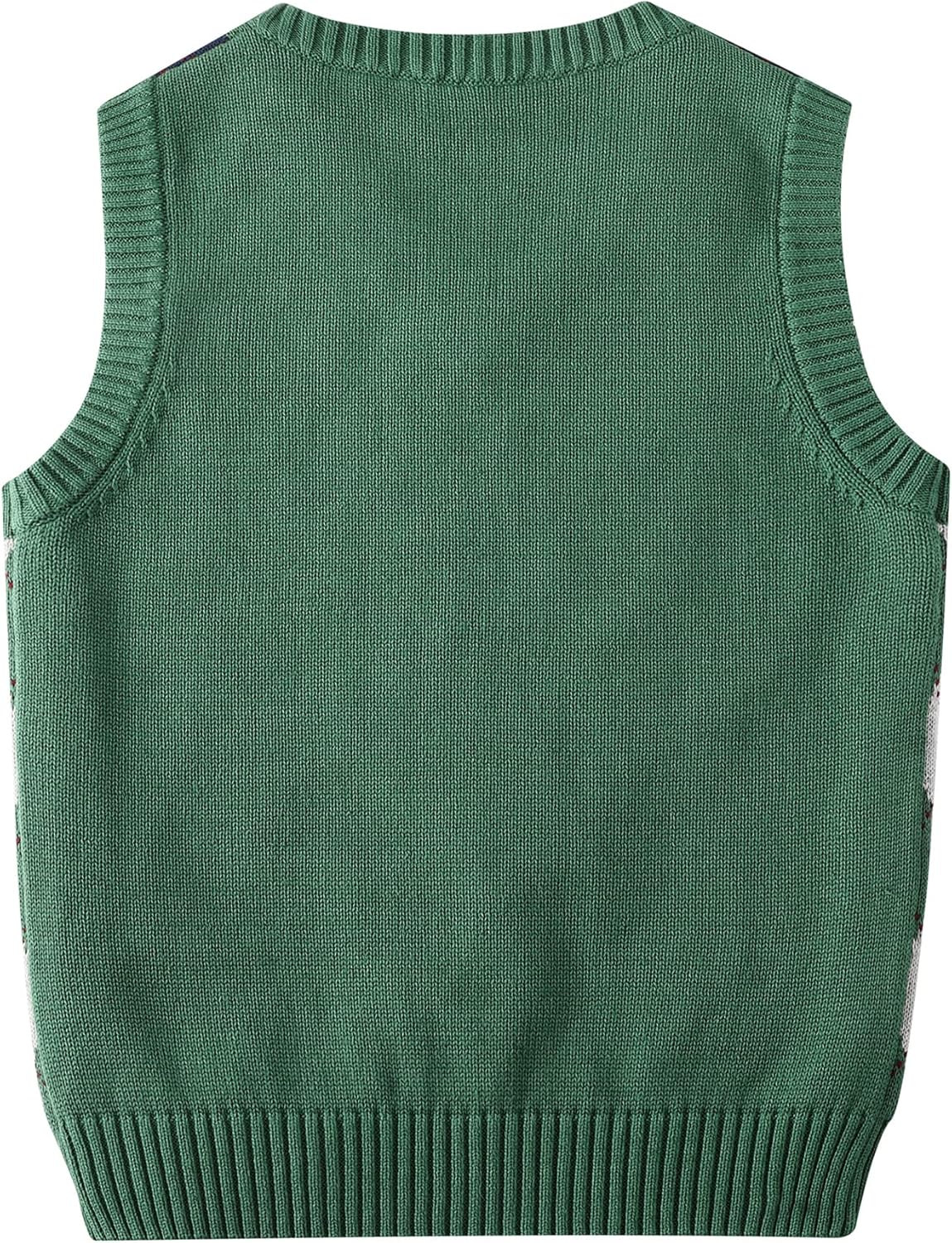 Boys Sweater Vest V Neck Argyle Sleeveless Uniform Knit Plaid Kids Clothes - Image 2