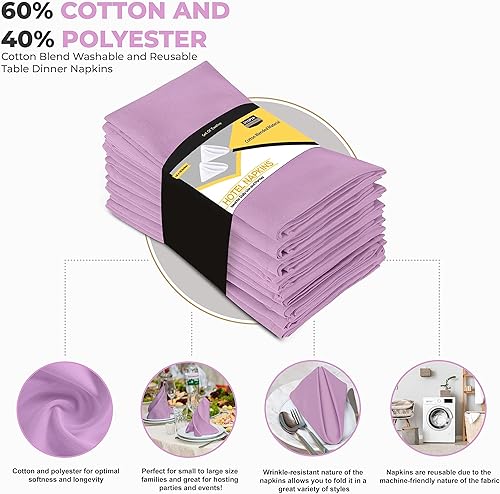 Vista 95 de Utopia Kitchen - Servilletas de tela color gris acero, 12 unidades, 18 x 18 pulgadas, mezcla de algodón, lavables y reutilizables, para hotel