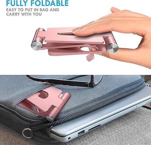 Miniatura 5 de Aduro U-Rise - Soporte ajustable para teléfono celular, plegable, de acero de aluminio, con U-Rise XL, soporte ajustable de aluminio para tableta,