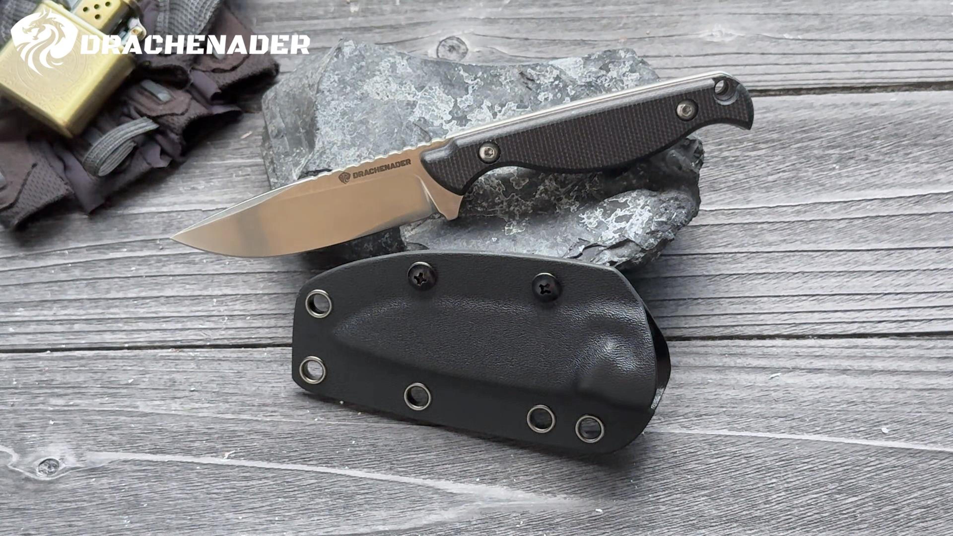 DRACHENADER Small Fixed Blade Knife GT3 — EDC Camping Knife with