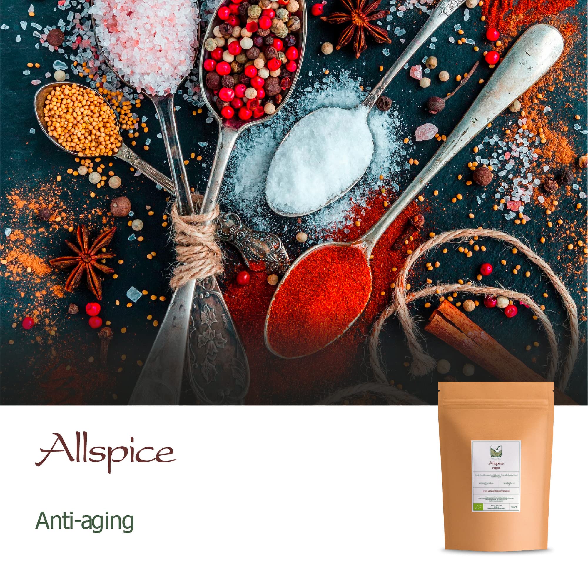 Pimienta Inglesa Bayas Enteras Orgánicas - También Llamado Pimienta Jamaicana - Allspice