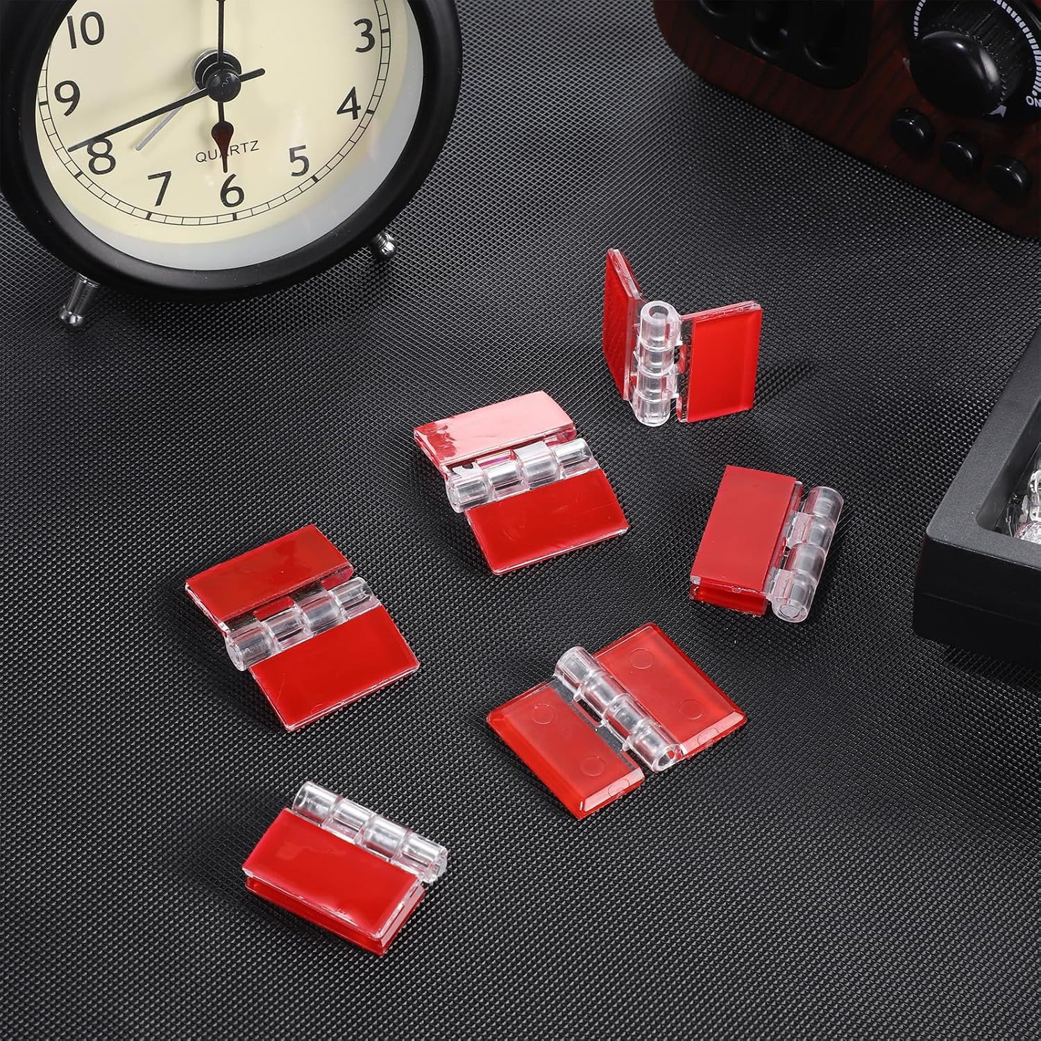 8PCS Clear Plastic Hinges Acrylic Self-Adhesive Small Hinges image 2