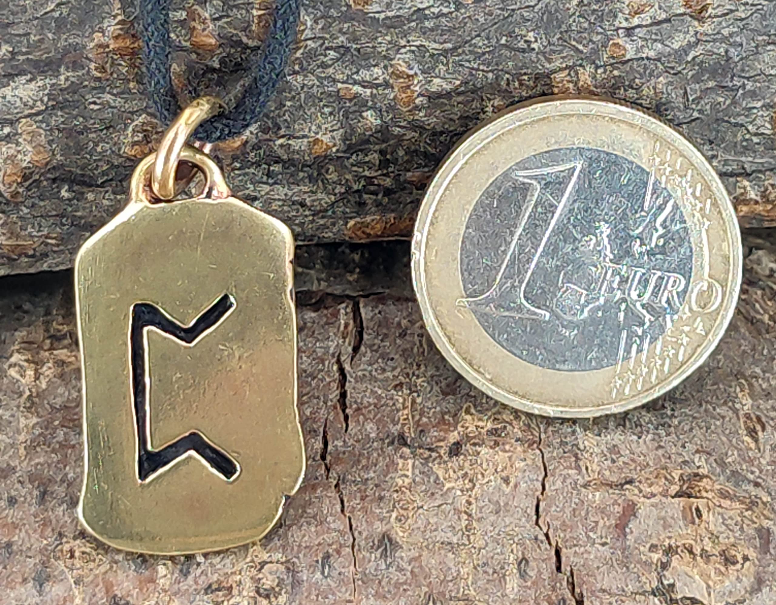 Kiss of Leather Colgante Runa Perthro de bronce nº 100, Bronce