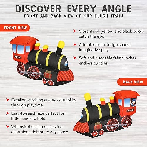 Miniatura 6 de Tren de felpa de 11 pulgadas, adorable almohada de relleno de tren, ideal para regalos o premios de juegos, perfecta para acurrucarse o añadir a la