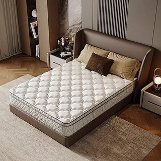 Full Size Mattress,12 Inch Hybrid Mattress in a Box,Medium Firm,Independent Pocket Springs,Pressure Relief,Motion Isolation,Edge Support,Oeko-TEX and CertiPUR-US Certified,100-Night Trial 
