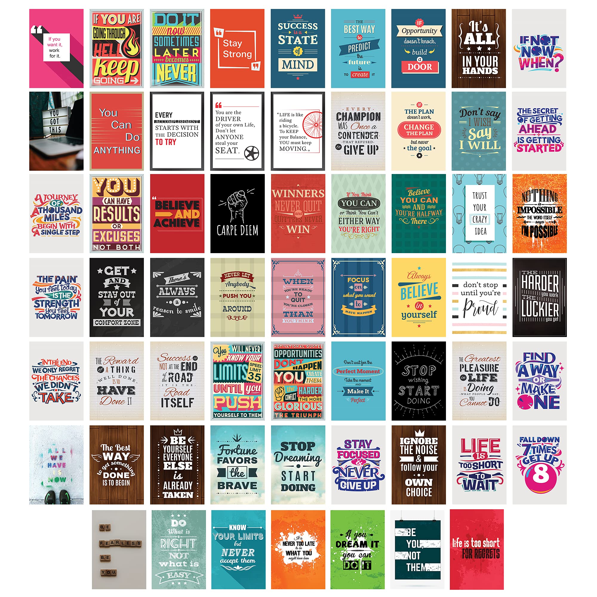 Buy Motivational Quote Picture Wall Collage Kit Aesthetic Room Decor