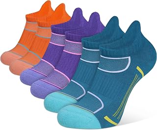 Closemate 6 Pairs Womens Trainer Ankle Sports Socks Cotton Cushioned Tab Athletic Socks For Women Ladies Casual Non-Slip Low Cut Breathable Running Socks