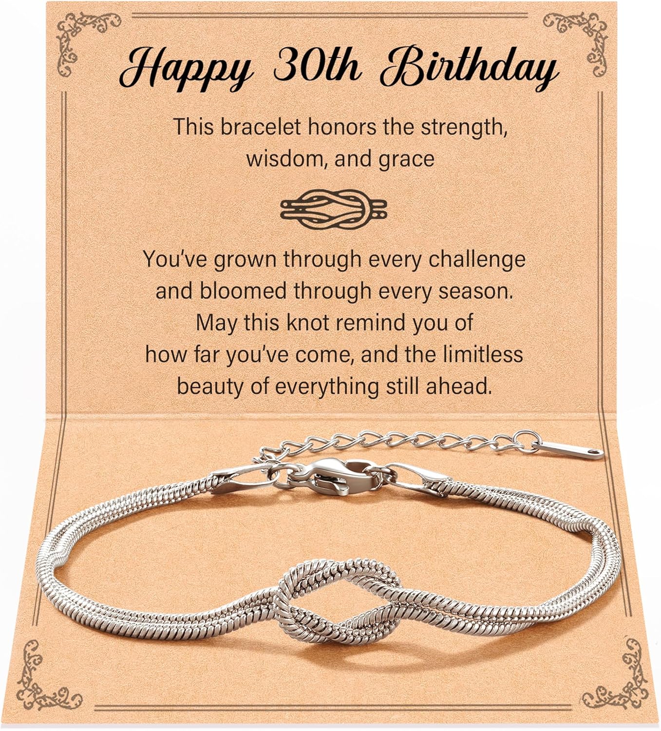 Tarsus Love Knot Bracelet Birthday Jewelry, 16th/18th/21st/30th/40th/50th Birthday Gifts for Women Her Girls Female