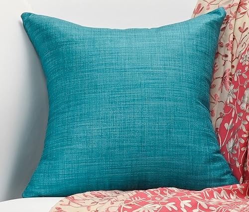 Miniatura 2 de SCARLETT LINENS Almohadas decorativas para sofá cama, almohadas decorativas de sala de estar, almohadas rústicas, fundas de almohada sólidas de seda