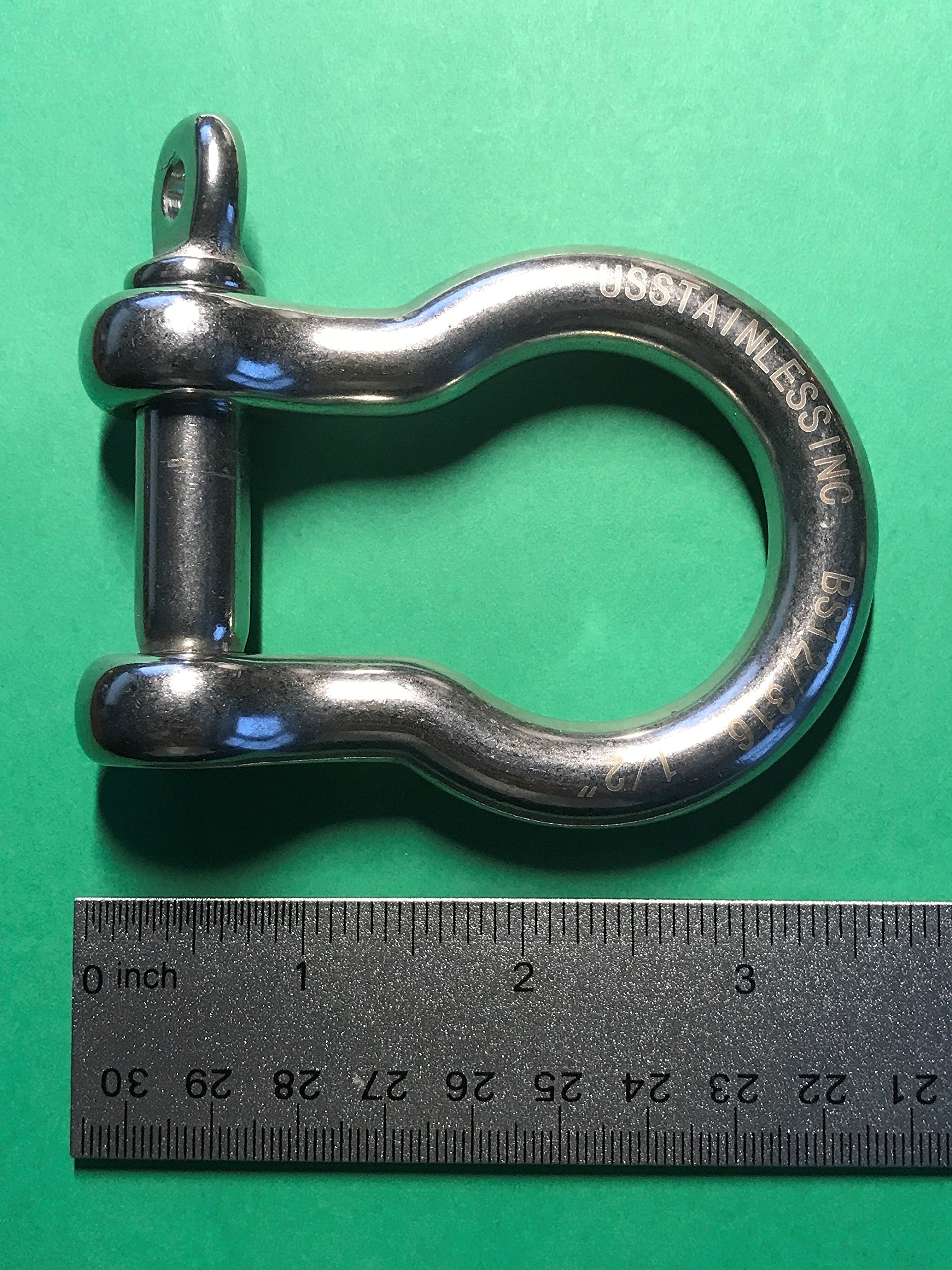 Stainless Steel 316 Bow Shackle 1/2" (13mm) Marine Grade 1