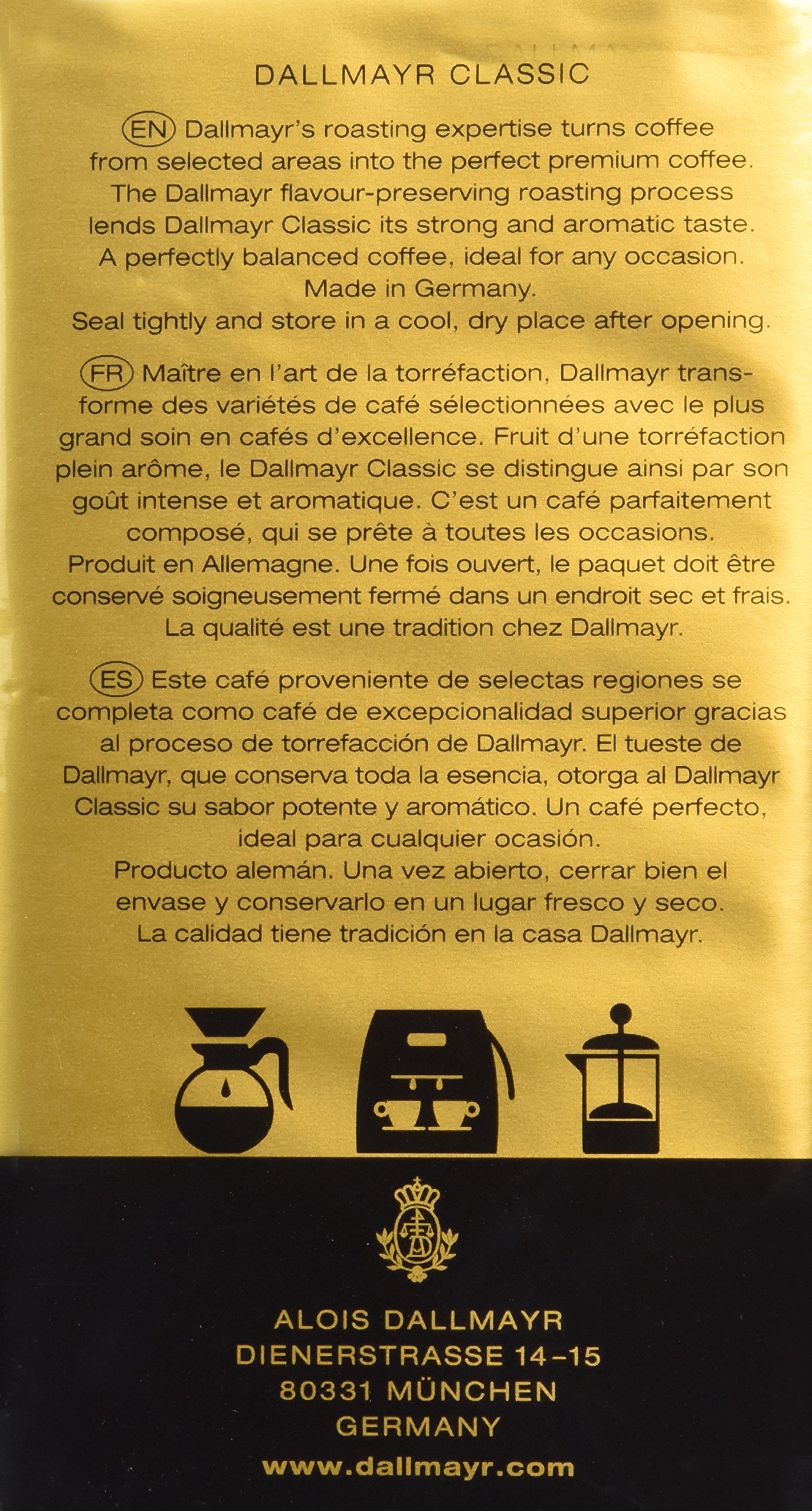 Amazon.com: Dallmayr Classic Ground Coffee 250g (4-pack