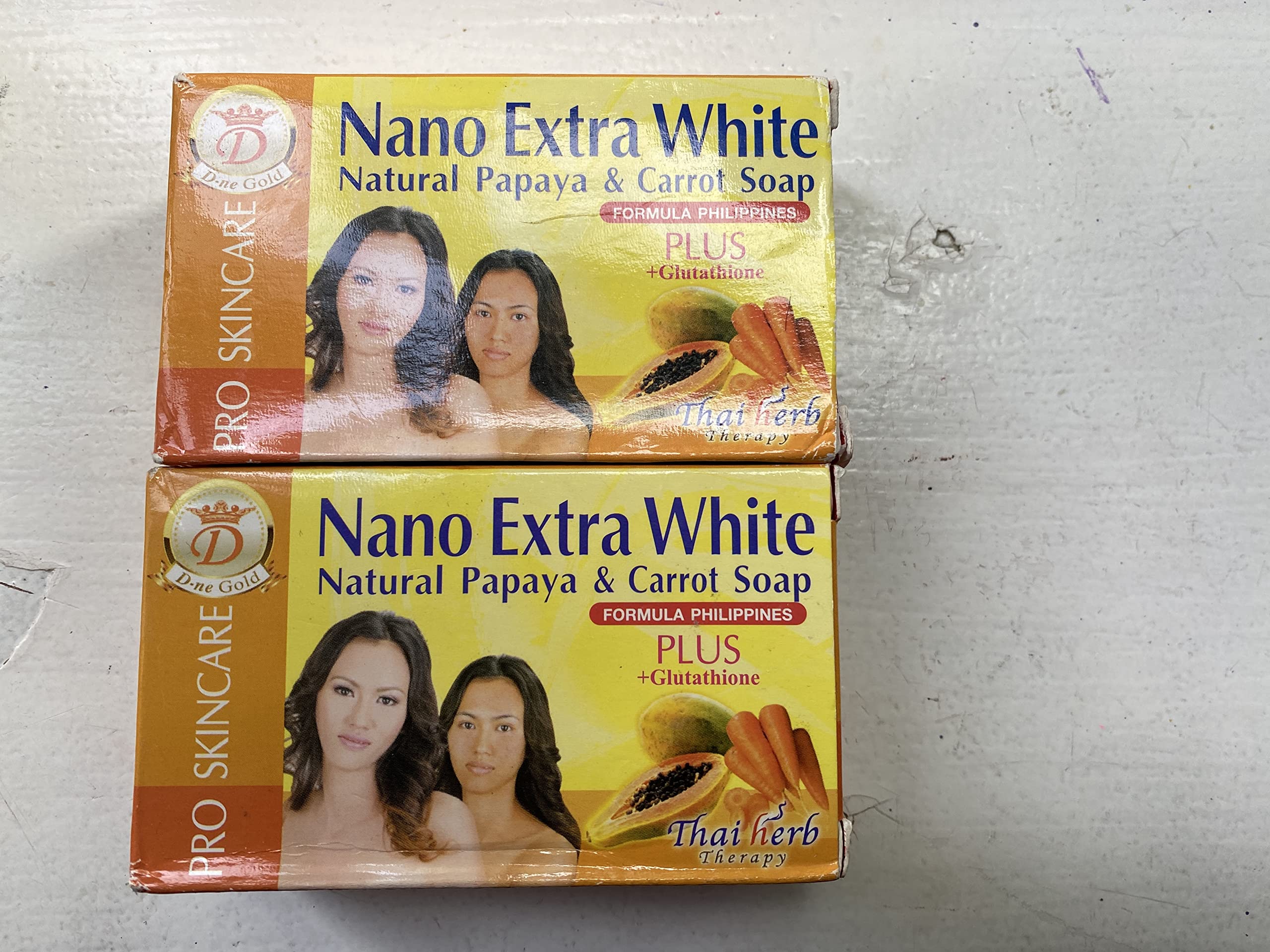 nano extra white plus glutathione Nano Extra White Papaya Carrot plus Glutathione Soap 160g – Afro Body Glow main image 1