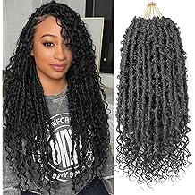 Aipin Butterfly Locs Goddess Locs Crochet Hair With Curly Ends 18 Inch Distressed Faux Locs Soft Locs Crochet Hair For Black Women (18 Inch, 6packs,1B#)