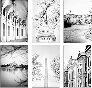 12 Bedroom Poster Ideas for Creative Personalized Walls 43 Washington DC Art - Set of 6 Photography Prints - 8X10 inches - Unframed...