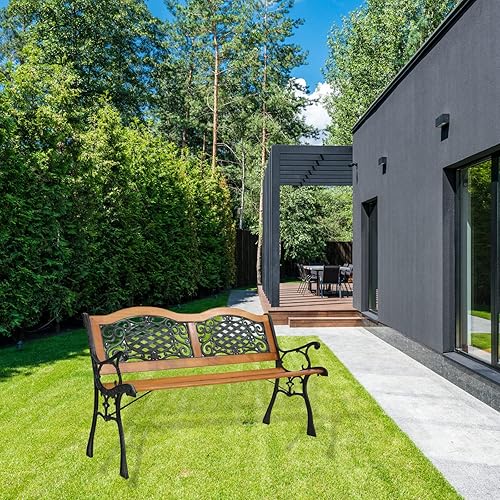 Miniatura 8 de Outvita Cu Alightup - Banco de jardín, banco de porche delantero de 48 pulgadas con estructura de acero, construcción sólida, asientos al aire libre