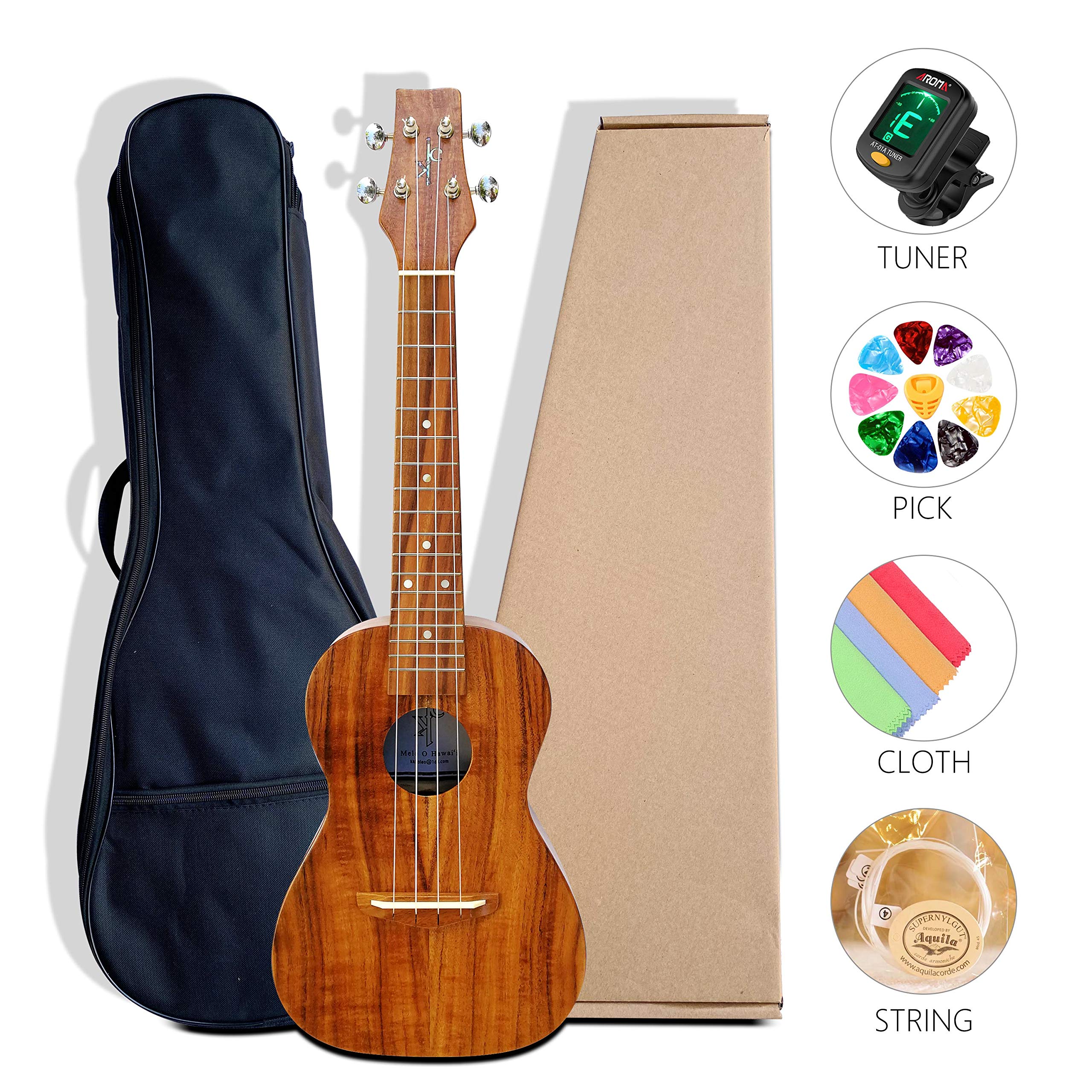 KOA KALEO All Solid Koa Acacia Concert 24inch Traditional Classic Ukulele, Free Gig Bag/Box and Shipping - Image 2