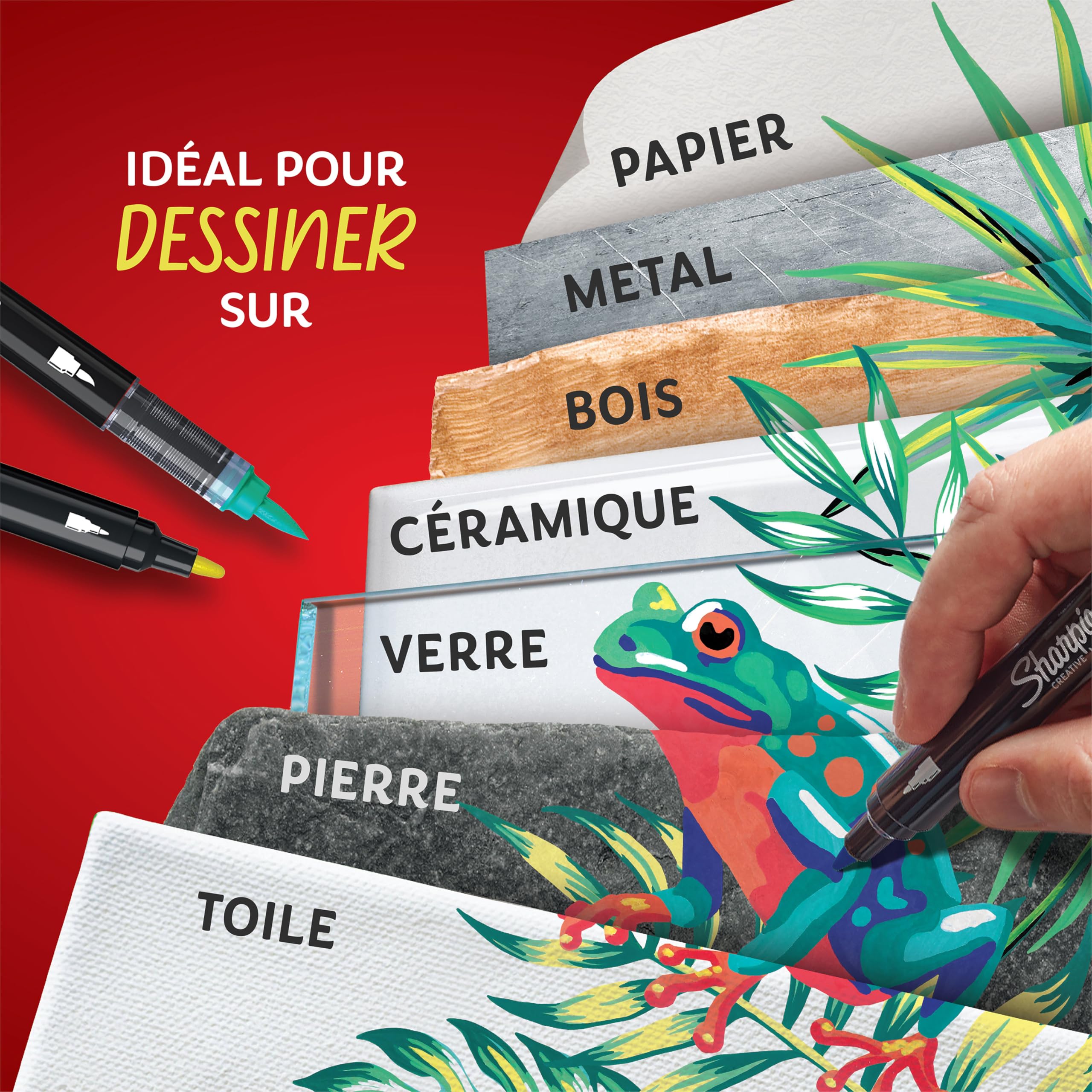 Image secondaire de Sharpie Marqueurs Créatifs Jaunes - Lot de 6 Feutres Acryliques à Pointe Pinceau