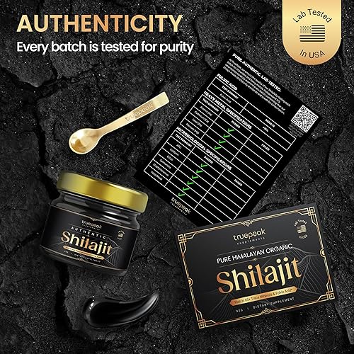 Miniatura 2 de Resina Shilajit del Himalaya, grado dorado, verificada y probada en laboratorio de EE. UU., 500 mg de potencia máxima, 85 minerales traza con ácido
