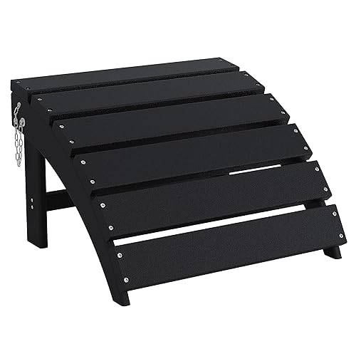 Sundale Outdoor Folding Plastic Adirondack Ottoman, All-Weather Adirondack Chair Footrest,