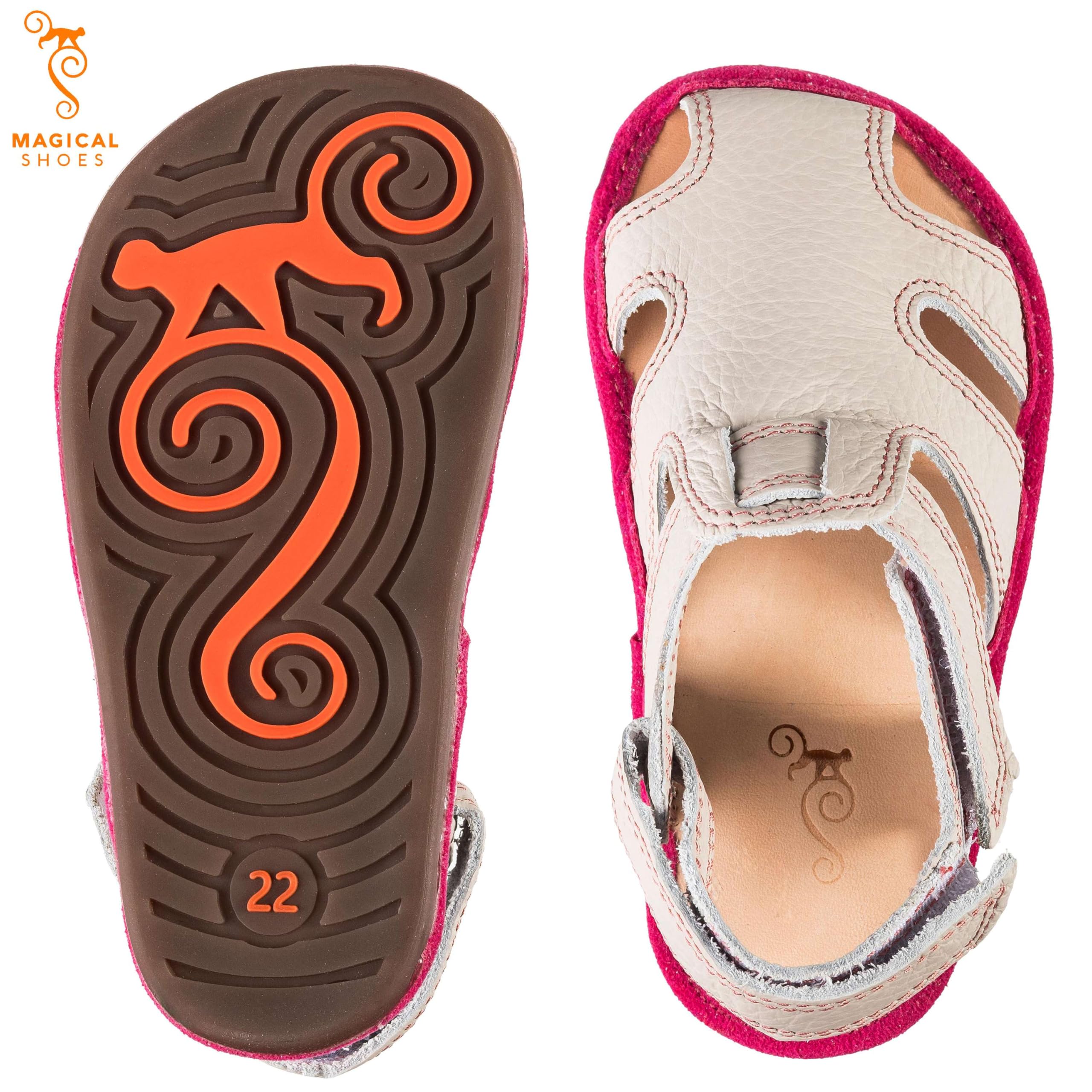 Magical Shoes Babysandalen, Kindersandalen, Barfußschuhe Kinder, Sandalen Mädchen & Jungen, Minimalschuhe mit Klettverschluss, Barefoot Kids, Gr. 20-25, Janu