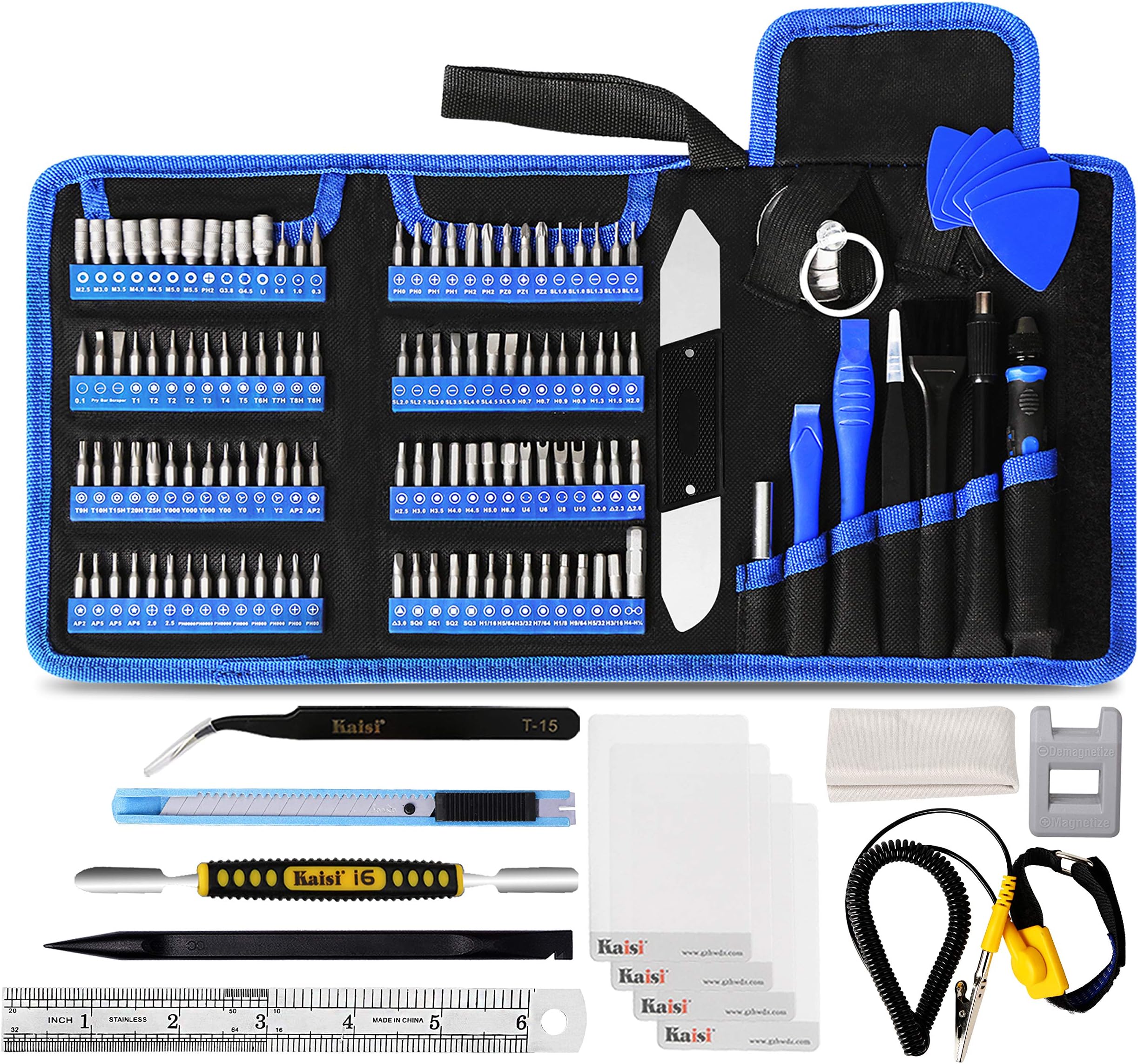 Kaisi 136 in 1 Electronics Repair Tool Kit Professional Precision Screwdriver Set Magnetic Drive Kit with Portable Bag