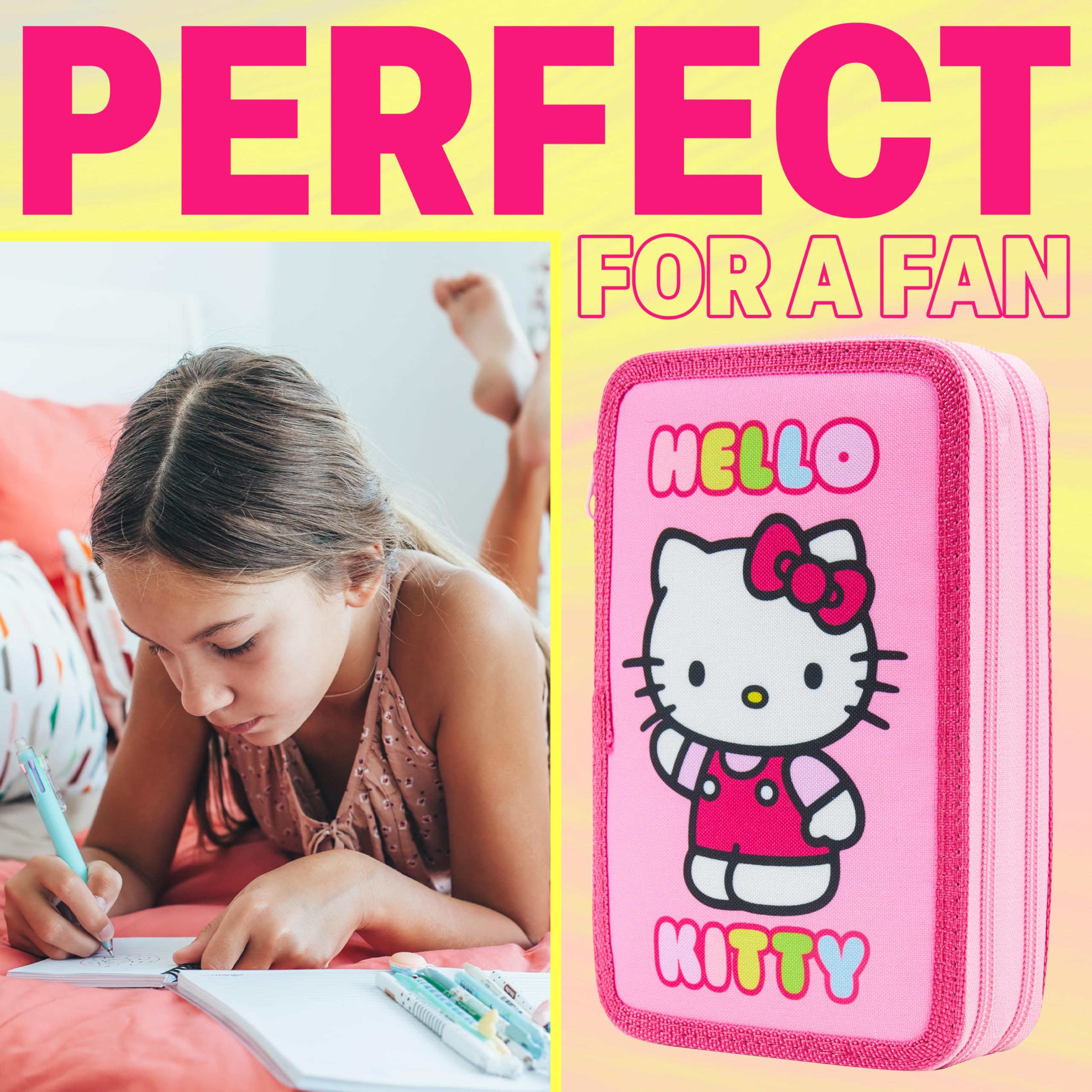Hello Kitty Sanrio Filled Pencil Case Girls Large Capacity Stationery Set Kawaii Tweens Cute Cinnamoroll Kuromi Anime School Supplies Gifts for Her (Multi Hello Kitty) - Image 2