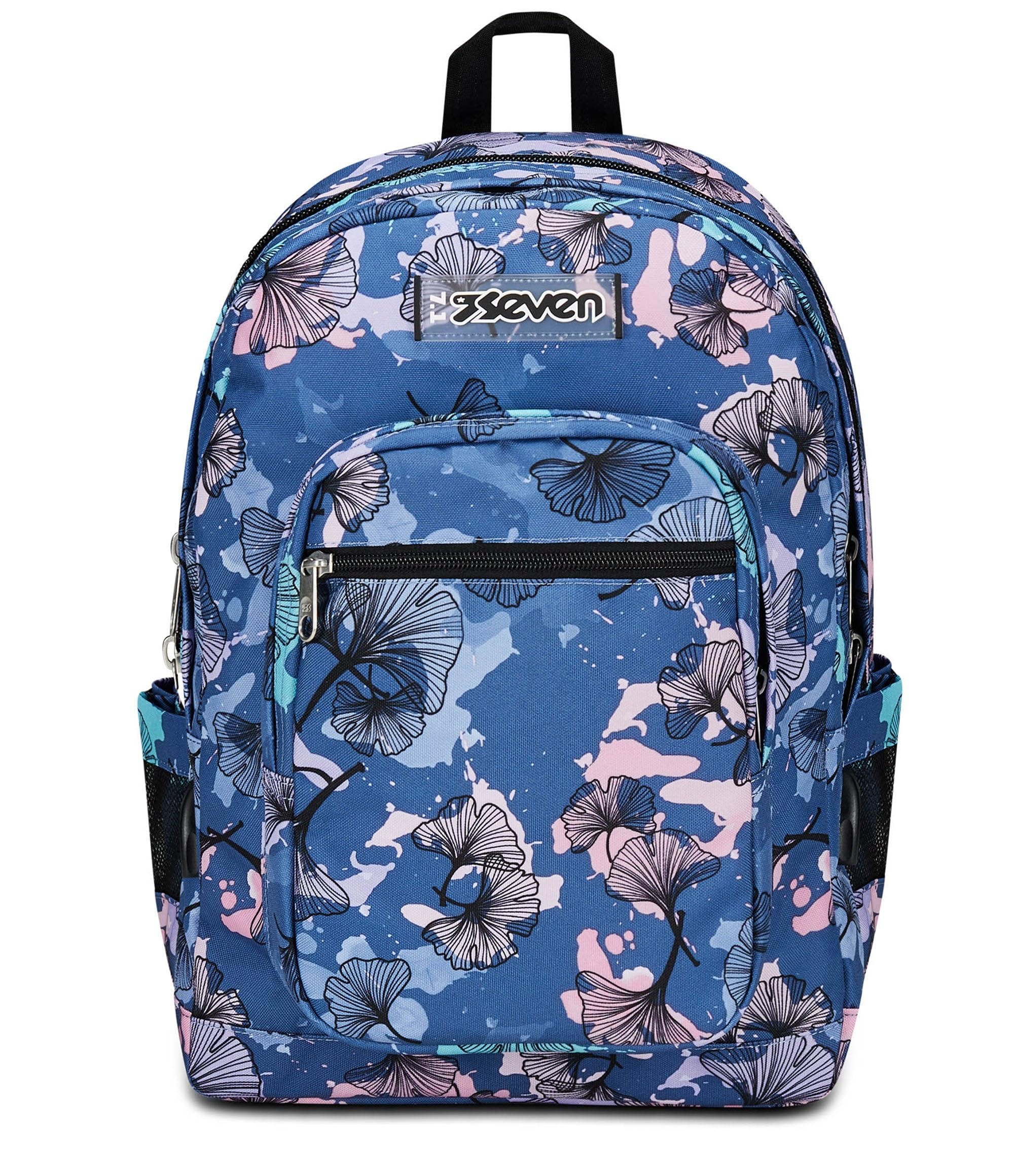 Seven Freethink School Backpack, Purple Blue, Girl, Double Compartment Backpack with USB Support, PC or Tablet Pocket and Bottle Pocket, Medium and Upper Backpack, Girls, multi-coloured, Taglia Unica,
