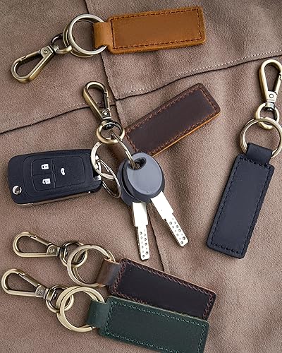 Miniatura 2 de Llavero de cuero para hombre, llaveros para llaves de coche, estilo clásico, accesorios de coche
