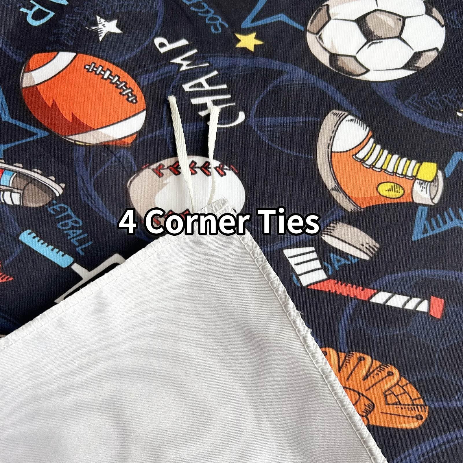 ANHOPE Sports Theme Duvet Cover Set Soft Lightweight 3Pcs Bedding Set including 2 Pillowcase Football Soccer Basketball Baseball Print Pattern Kids Boys Teens Quilt Cover with Zipper Closure Single Size - Image 4