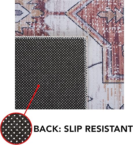 Miniatura 4 de SAFAVIEH Tucson Collection - Alfombra lavable de 6 x 9 pies, color marfil y resistente al óxido, antideslizante, ideal para zonas de alto tráfico en