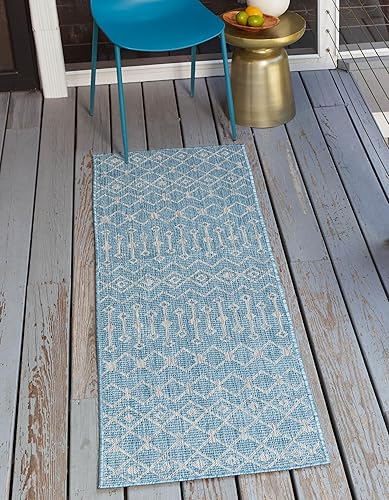 Vista 561 de Unique Loom Alfombra Colección enrejado Marroquí Celosía Transicional Interior y Exterior, Polipropileno Gris carbón/natural