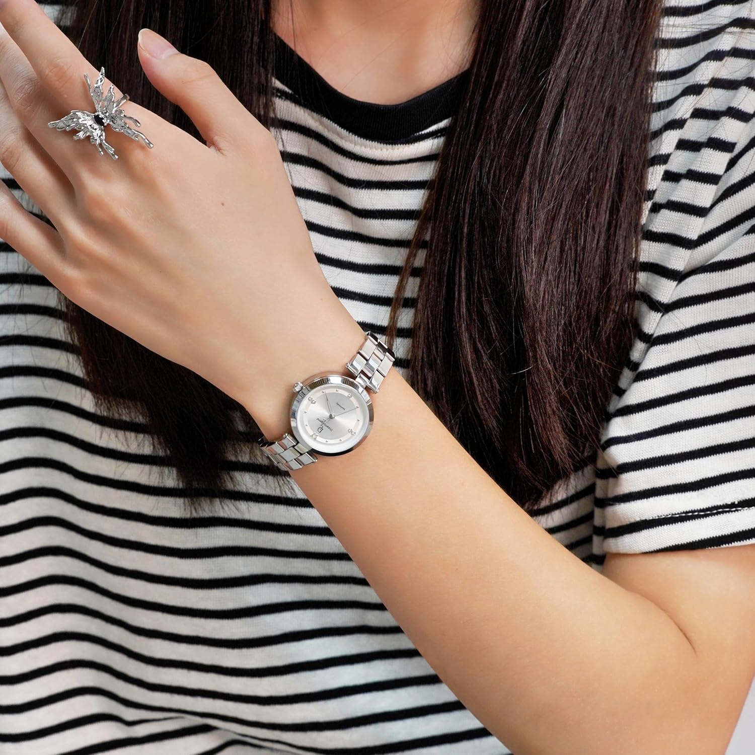 Perfume Watches for Womens with Small Aromatherapy Essential Oils Diffuser Ladies Watch Unique Stainless Steel Waterproof Analog Quartz Wristwatch