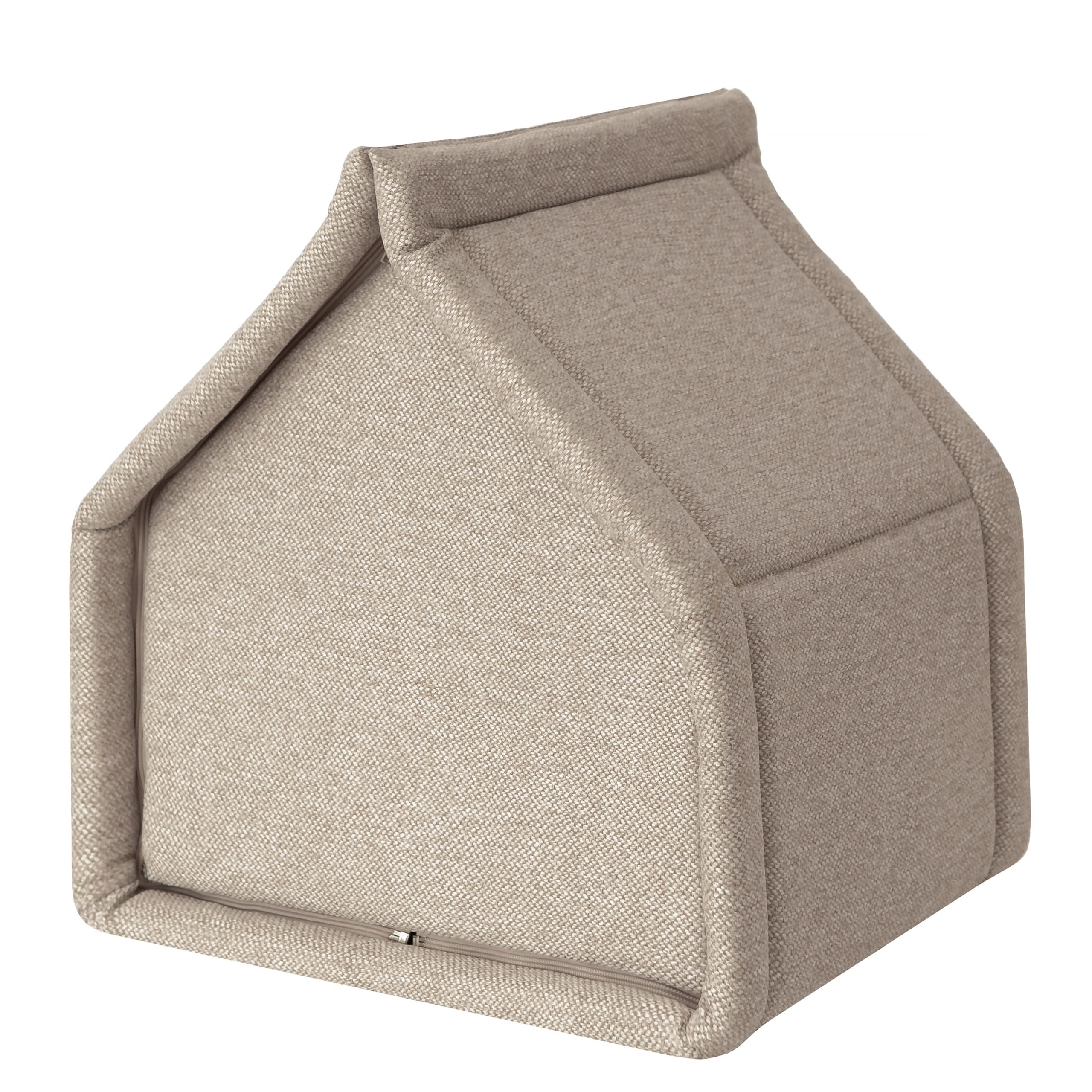 PillowPrim Cama para perros, tela para perros, cueva para gatos, caseta para perros, cesta para perros color beige, tamaño 1: 42 x 32 cm