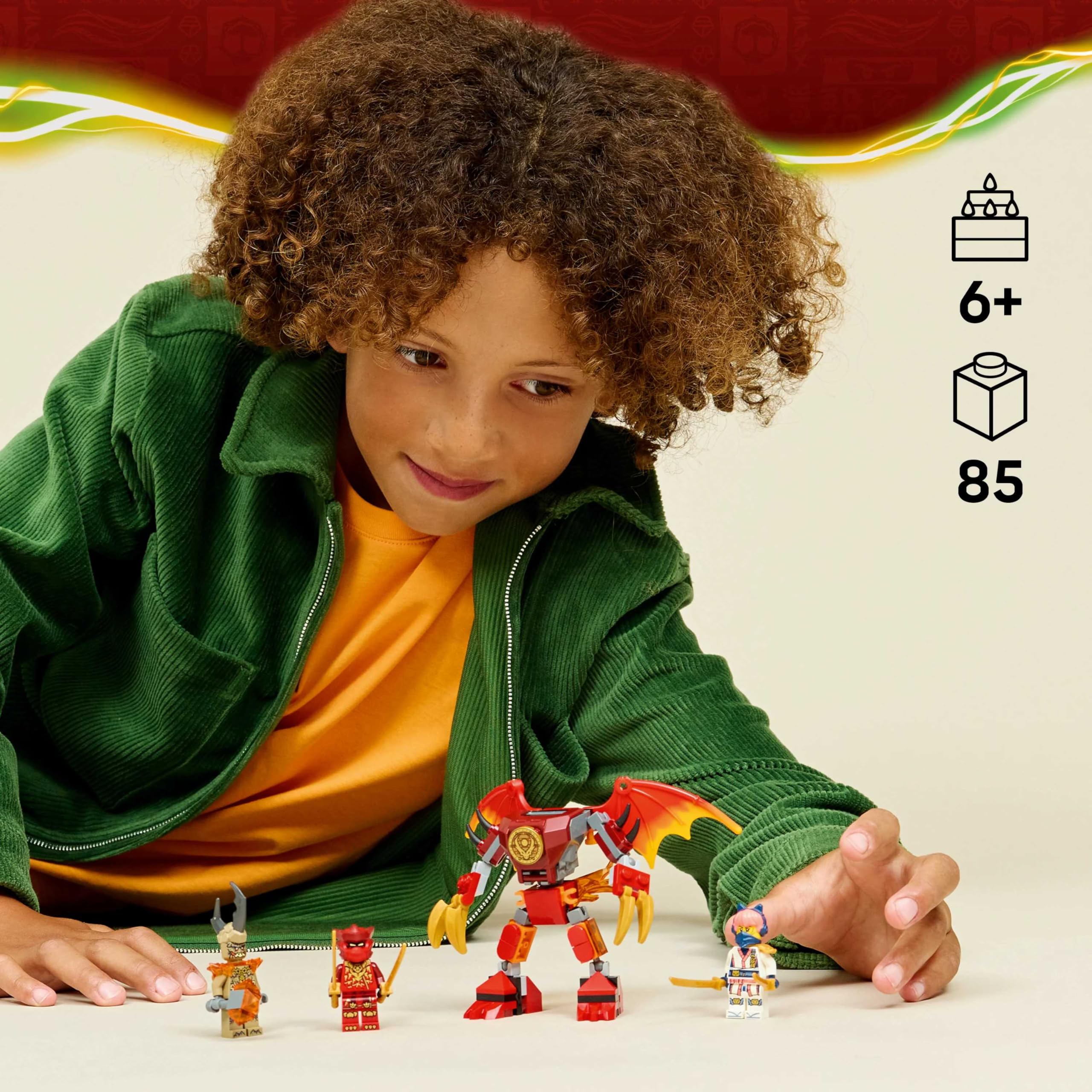 LEGO NINJAGO Kai’s Dragon Mech Battle Pack - Mech Toy - Playset with 3 Minifigures - 71851 — Amazon image 3